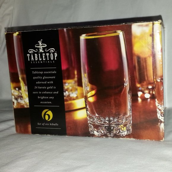 Tabletop Essential Other - Hiball Glassware 24 Karat Gold Tabletop Essential